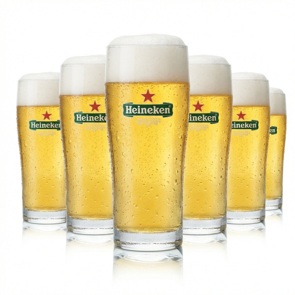 6 bicchieri da birra Heineken 0,22 l, bicchieri a calice, bicchieri da bar, pub, birreria, pinta, pinta di birra