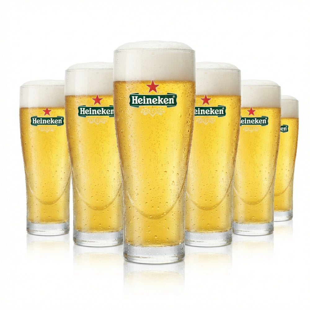 6 bicchieri da birra Heineken 0,25 l, forma a coppa  Bicchieri per bar e pub Willi Beer