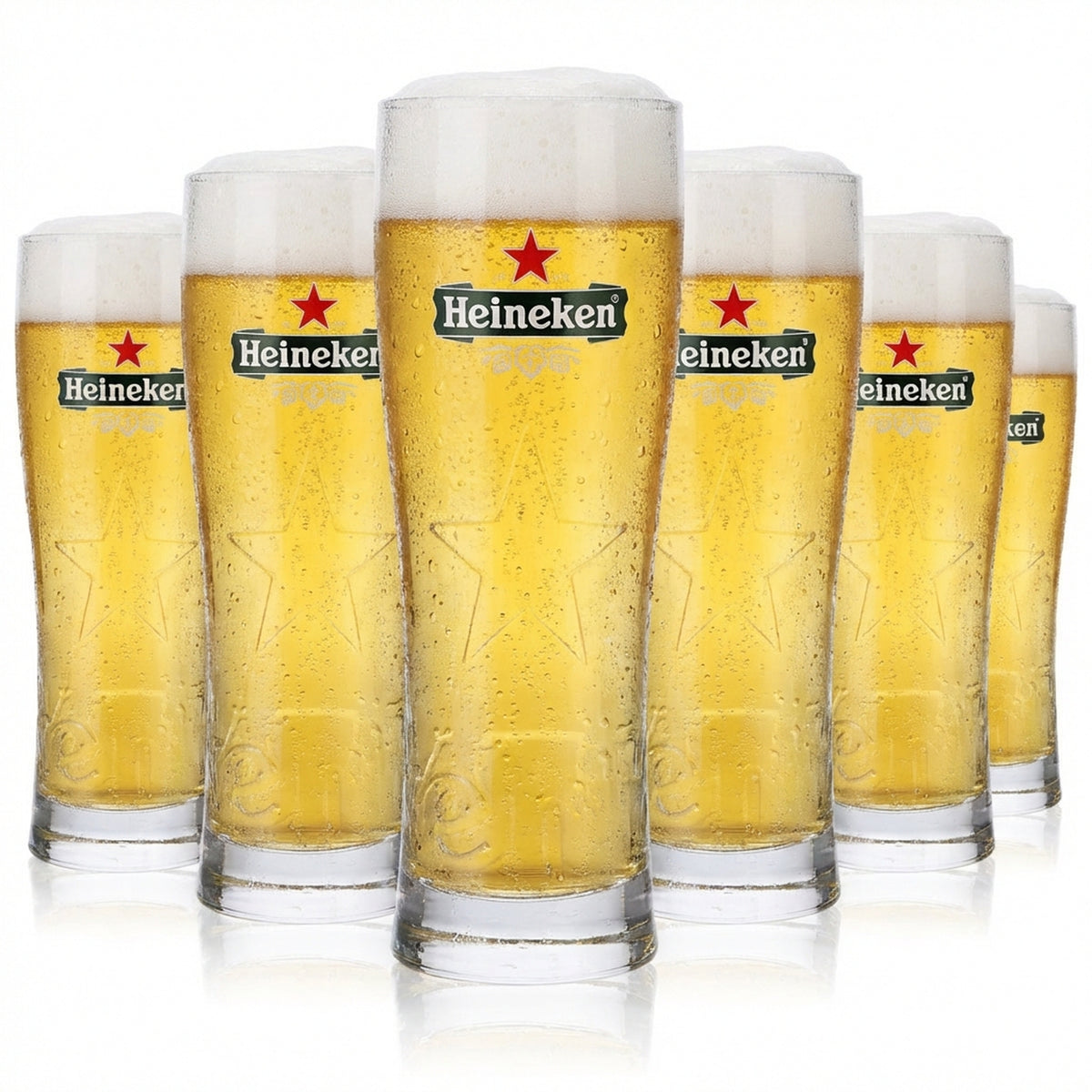 6 bicchieri da birra Heineken da 0,3 l "Star" Bicchieri da birra Bicchieri in rilievo Tazza/Coppa ARC