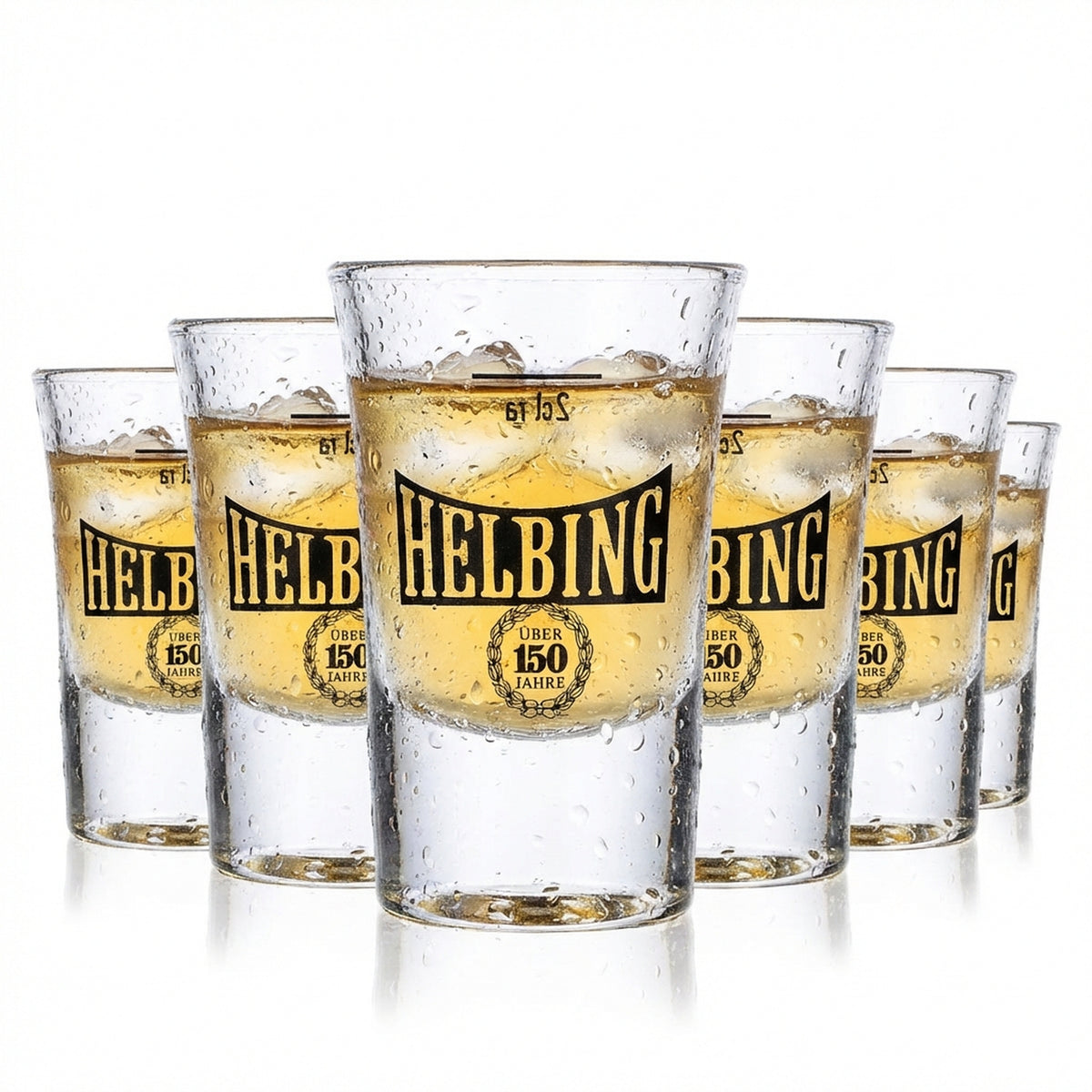 6 bicchierini da liquore Helbing  Kümmel con stelo Stamper Design 150 anni Exclusive