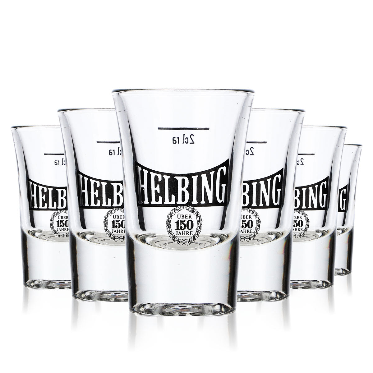 6 bicchierini da liquore Helbing  Kümmel con stelo Stamper Design 150 anni Exclusive – Vista 5