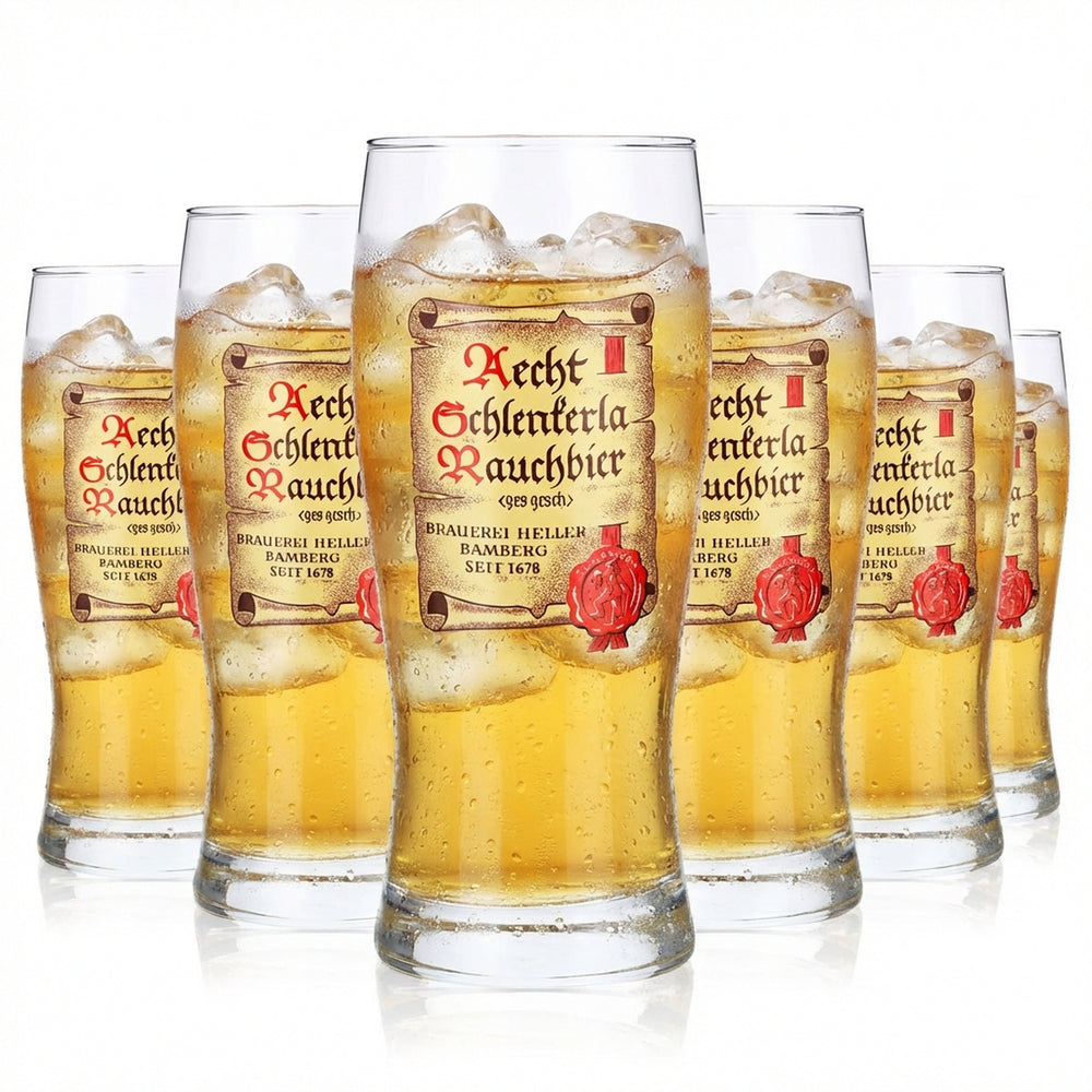 6 bicchieri da birra chiari da 0,25 l Bicchieri da birra Tulip Bicchieri da birra con scritta a pergamena