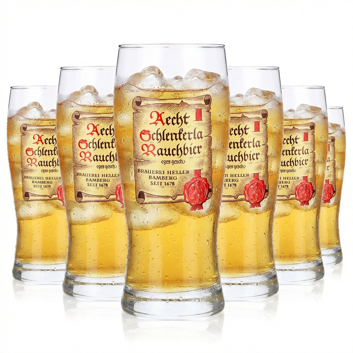6 bicchieri da birra chiari da 0,25 l Bicchieri da birra Tulip Bicchieri da birra con scritta a pergamena