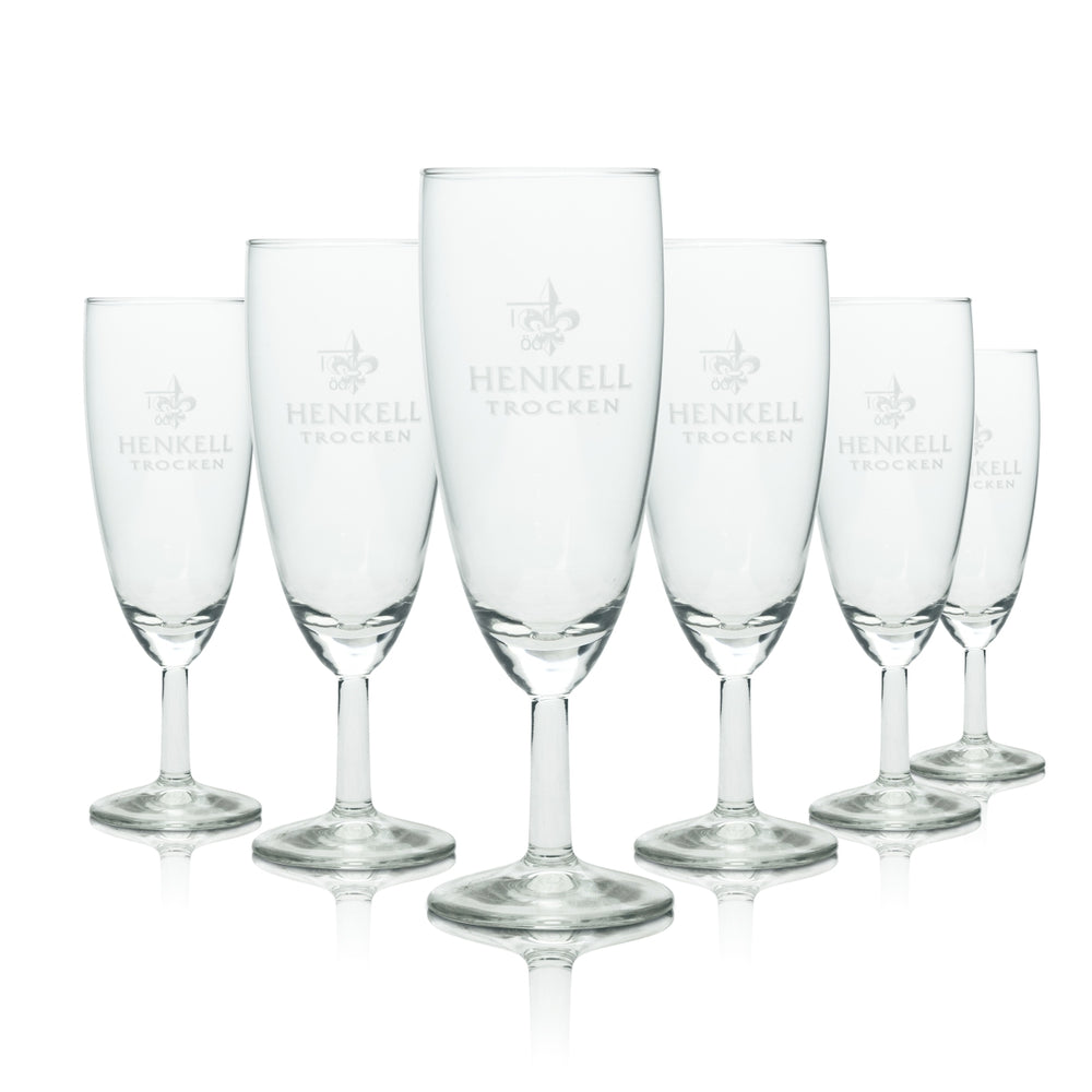 6 bicchieri da spumante Henkell Trocken, flûte, 0,1 l, calice da champagne, coppa da prosecco