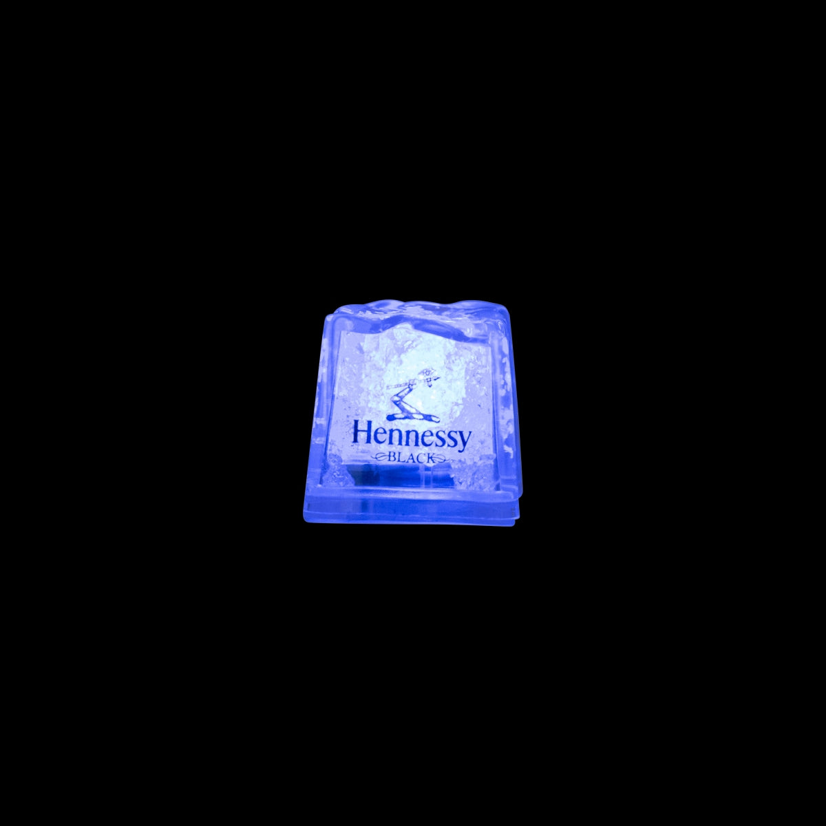 6x cubetti di ghiaccio Hennessy Black Cognac in plastica LED blu pietra whisky bar Ice