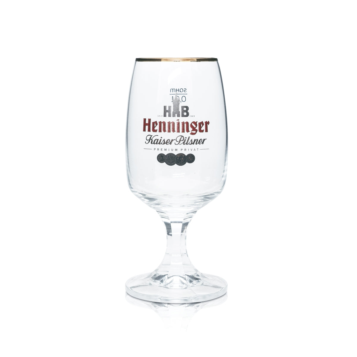 6 bicchieri da birra Henninger 0,3 l a forma di coppa con bordo bronzo Kaiser Pils Gastro Bar – Vista 4