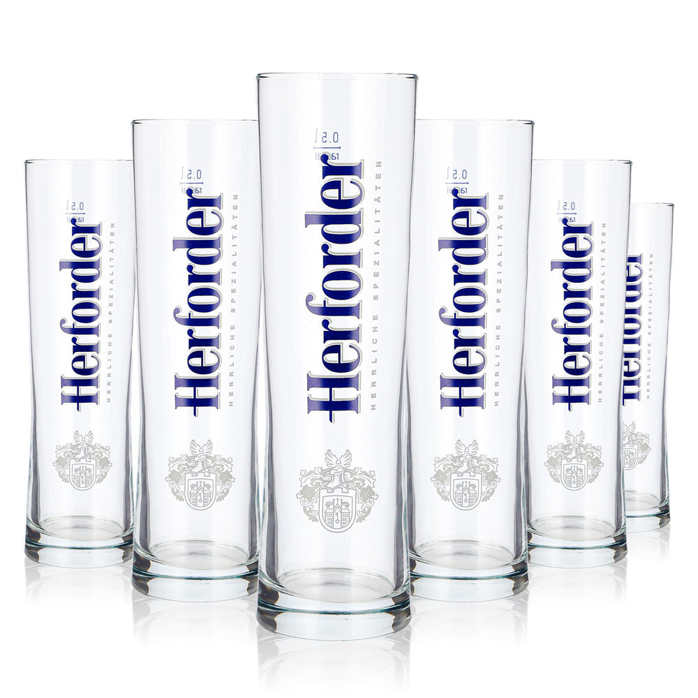 6 bicchieri da birra Herforder Brauerei da 0,5 l con logo blu Rastal Kölsch (set da 6)