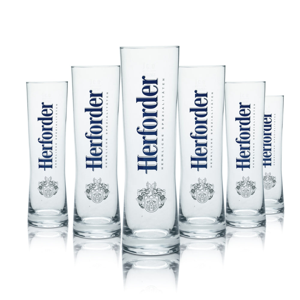 6 bicchieri da birra Herforder da 0,3 l, forma a birra chiara, birrificio Pilsener Bock Gastro