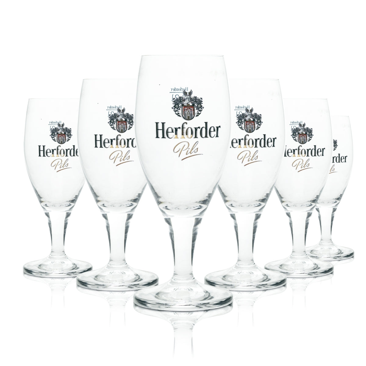 6 bicchieri da birra Herforder Pils 0,2 l Tulipano Jupiter Rastal Coppa Birrificio Beer