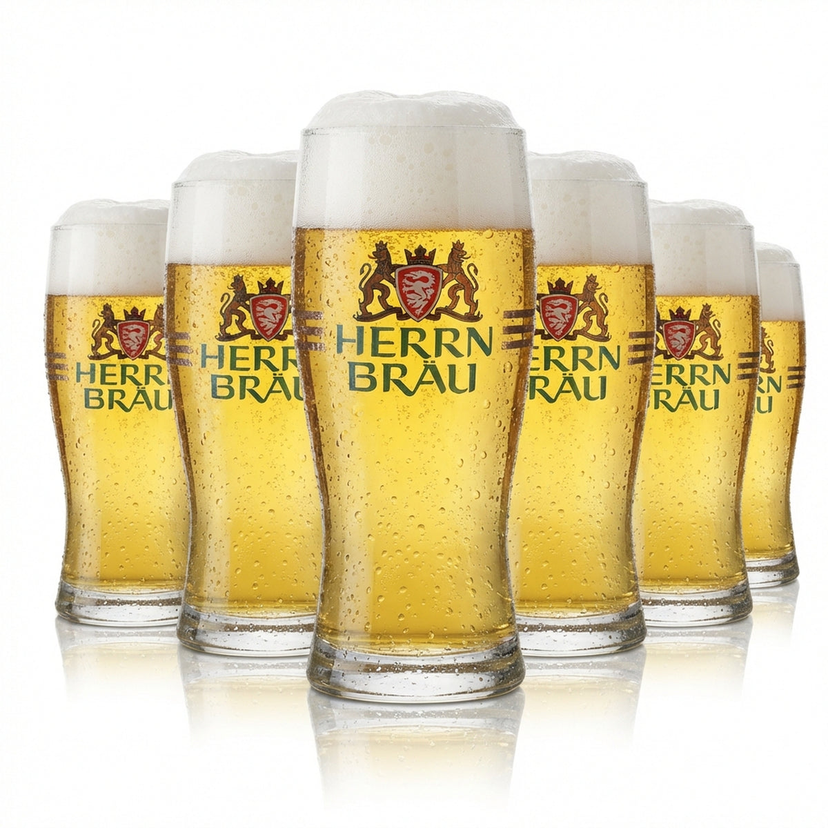 6 bicchieri Herrbräu da 0,25 l Set di bicchieri da birra Willibecher Birrificio Gastronomia Calibrati