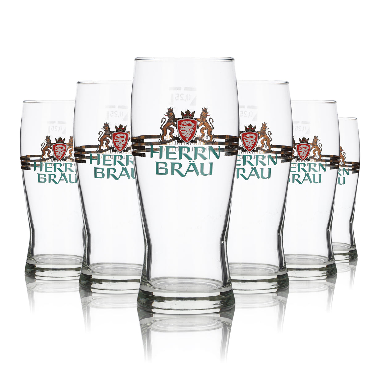 6 bicchieri Herrbräu da 0,25 l Set di bicchieri da birra Willibecher Birrificio Gastronomia Calibrati – Vista 5