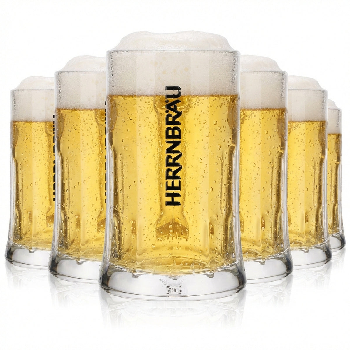 6 bicchieri Herrbräu da 0,3 l, boccali da birra, set di bicchieri Seidel, birrificio, gastronomia, calibrati