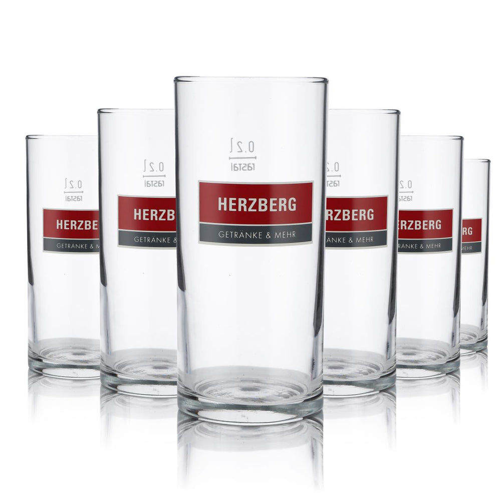 6x bicchieri Herzberg in vetro da 0,2 l Willi Becher Set di bicchieri con gambo Trimnkglas per acqua, succhi e bibite