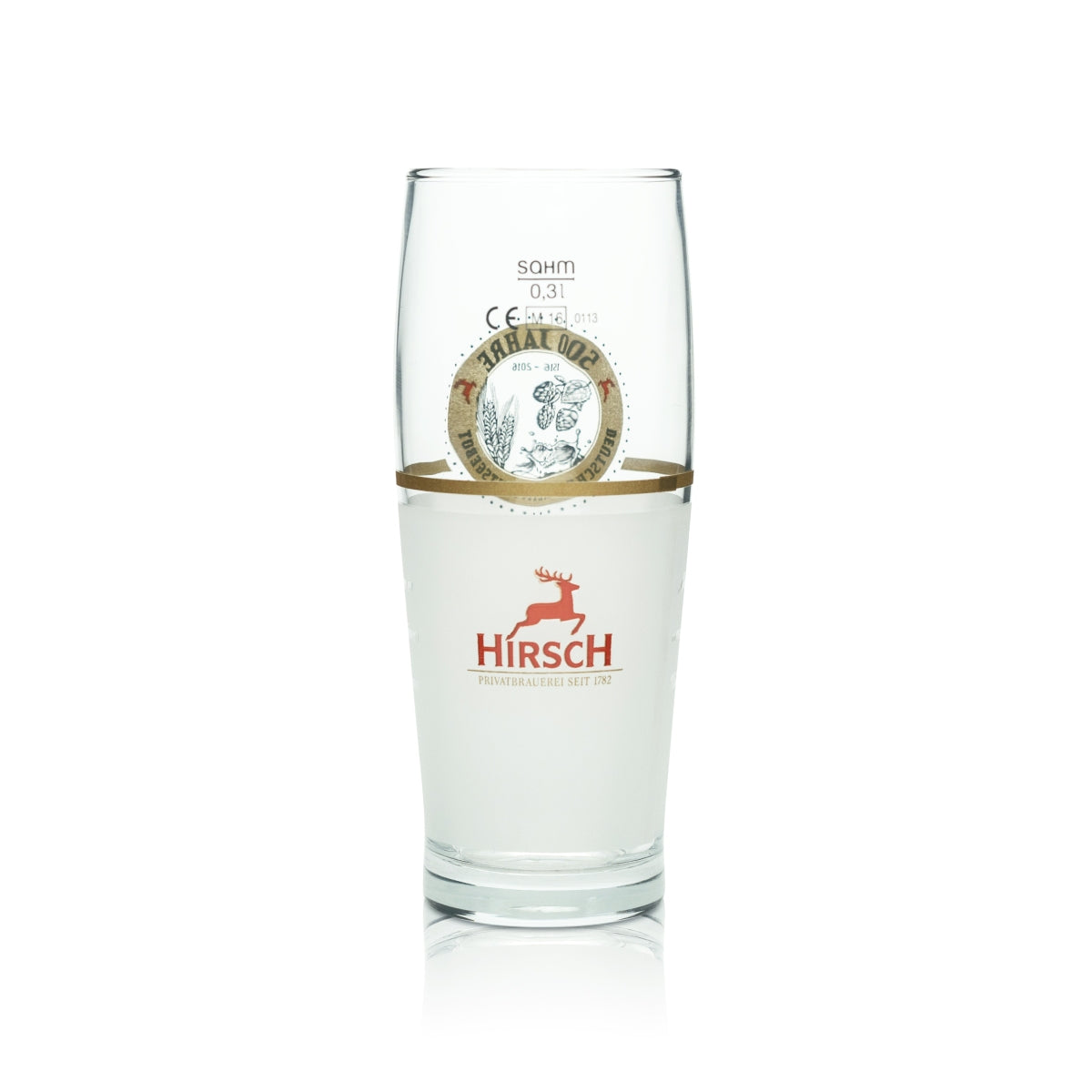 6 bicchieri da birra Hirsch Bräu 0,3 l 500 anni di purezza tedesca Bicchieri da latte – Vista 2