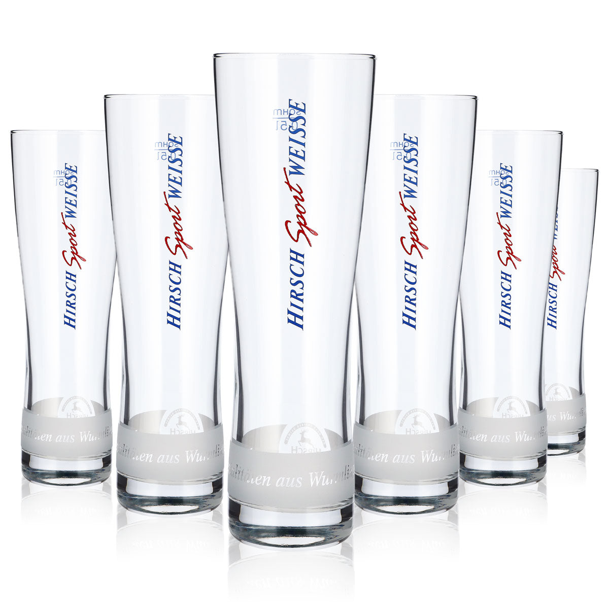 6 bicchieri da birra Hirsch-Brauerei da 0,5 l, modello "Sport" color crema Toronto (set da 6)