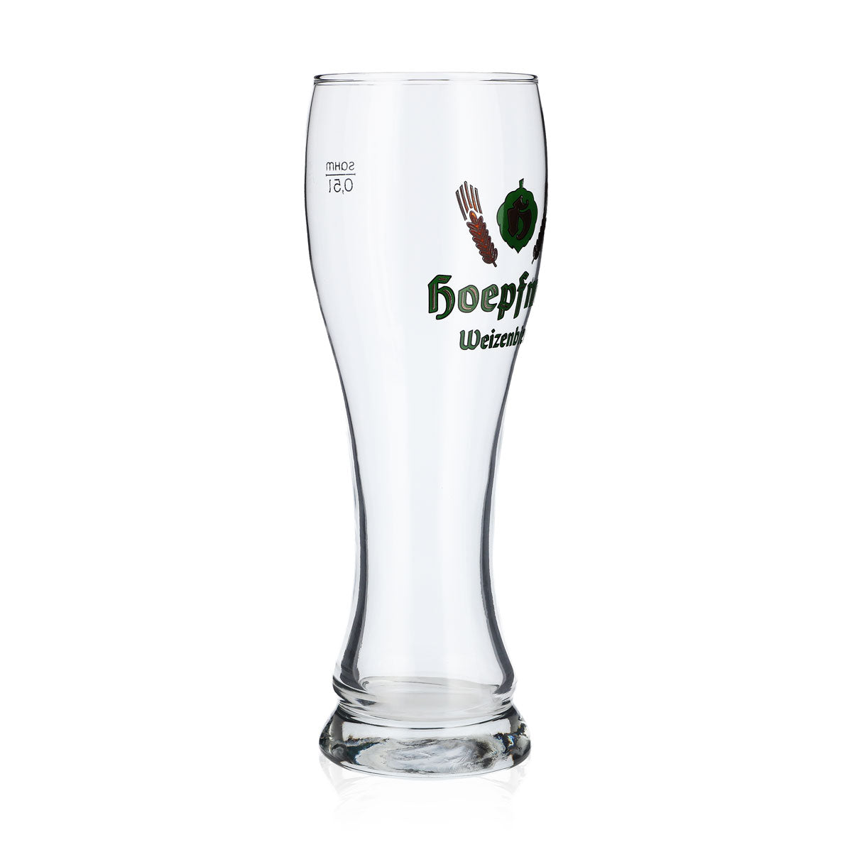 6 bicchieri da birra Hoepfner da 0,5 l Bicchiere da birra bianca con logo verde Sahm Walchensee – Vista 3
