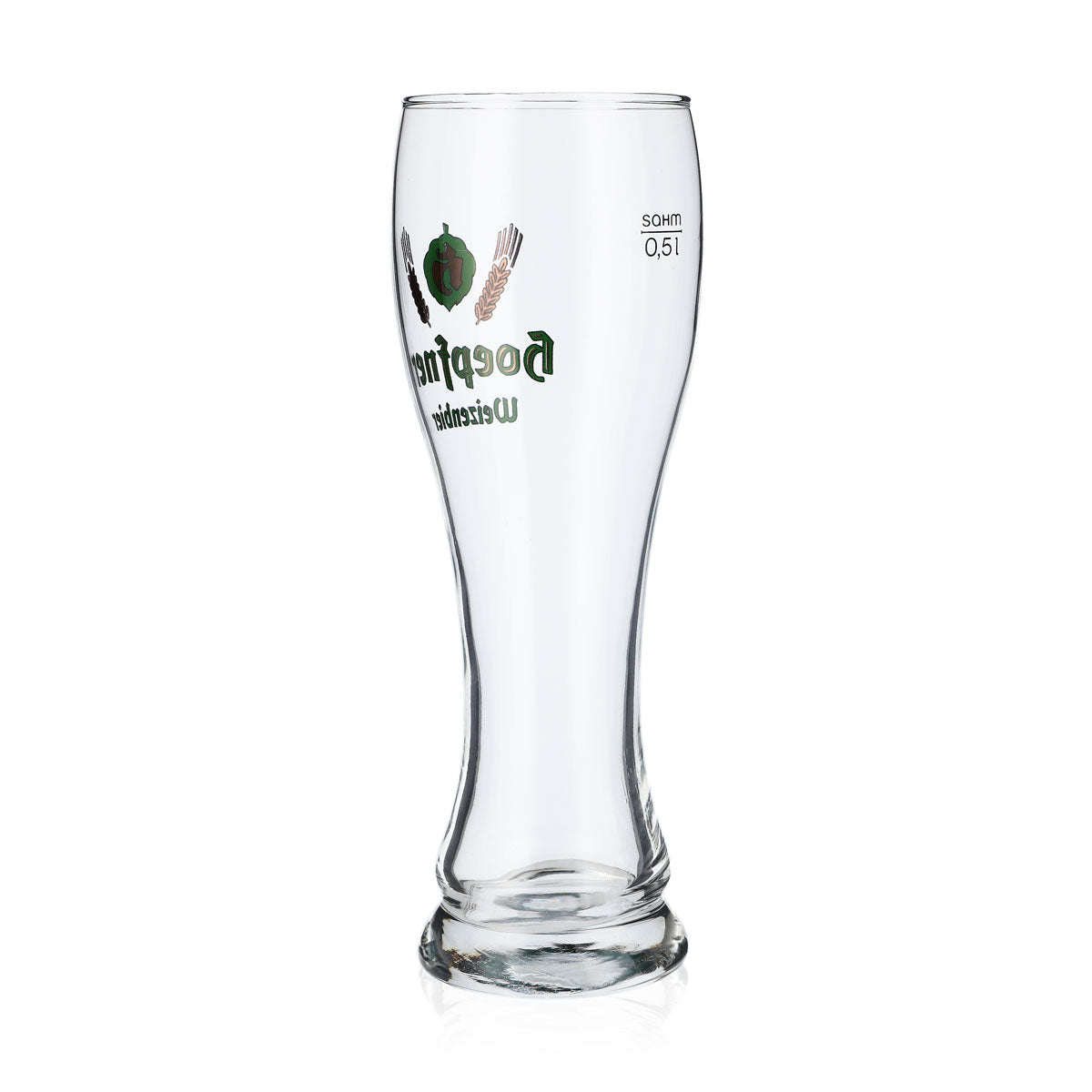 6 bicchieri da birra Hoepfner da 0,5 l Bicchiere da birra bianca con logo verde Sahm Walchensee – Vista 4