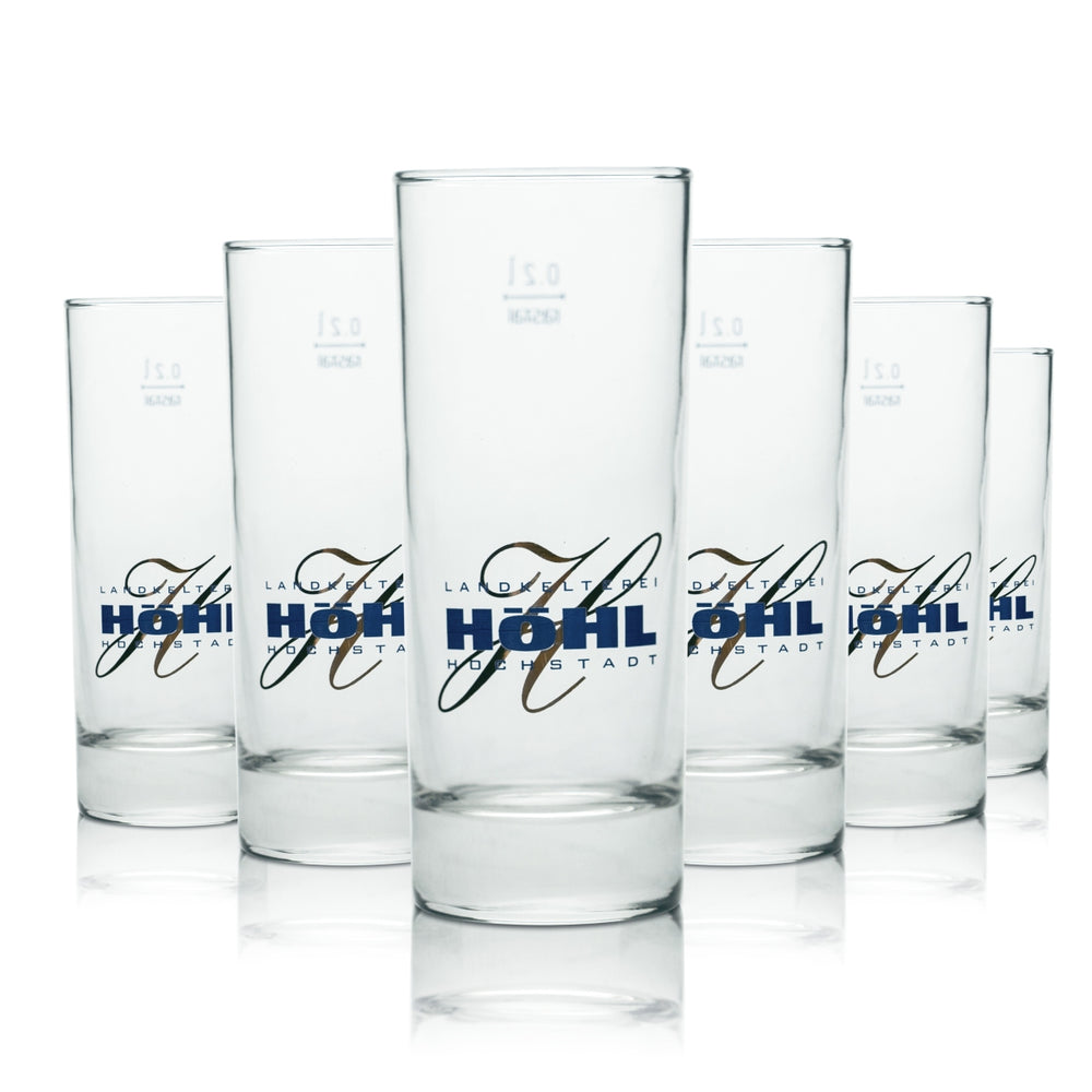 6 bicchieri Höhl in vetro da 0,2 l Bicchieri long drink Sidro Sidro Most Gastro