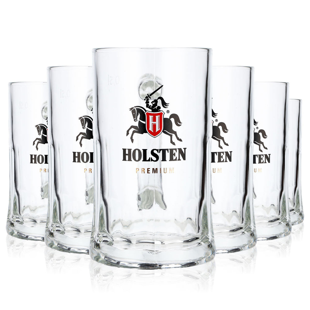 6 bicchieri da birra Holsten da 0,5 l con logo grande, versione Premium color oro Sahm (set da 6)