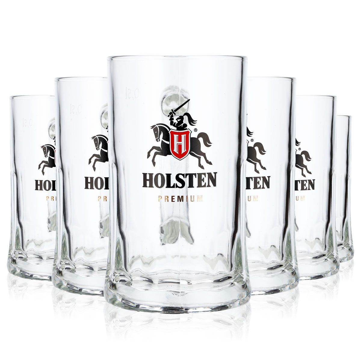 6 bicchieri da birra Holsten da 0,5 l con logo grande, versione Premium color oro Sahm (set da 6)