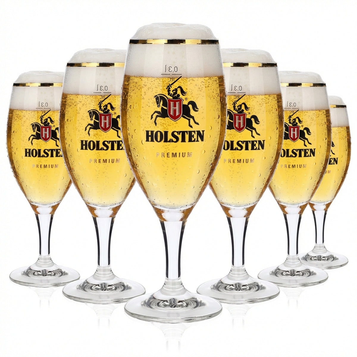 6 bicchieri da birra Holsten da 0,3 l con bordo dorato Premium Ritzenhoff
