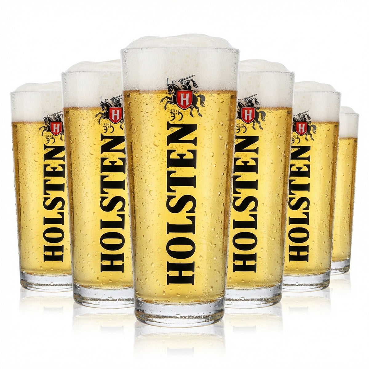 6 bicchieri da birra Holsten Frankonia 0,2 l Bicchieri da birra con scritta verticale
