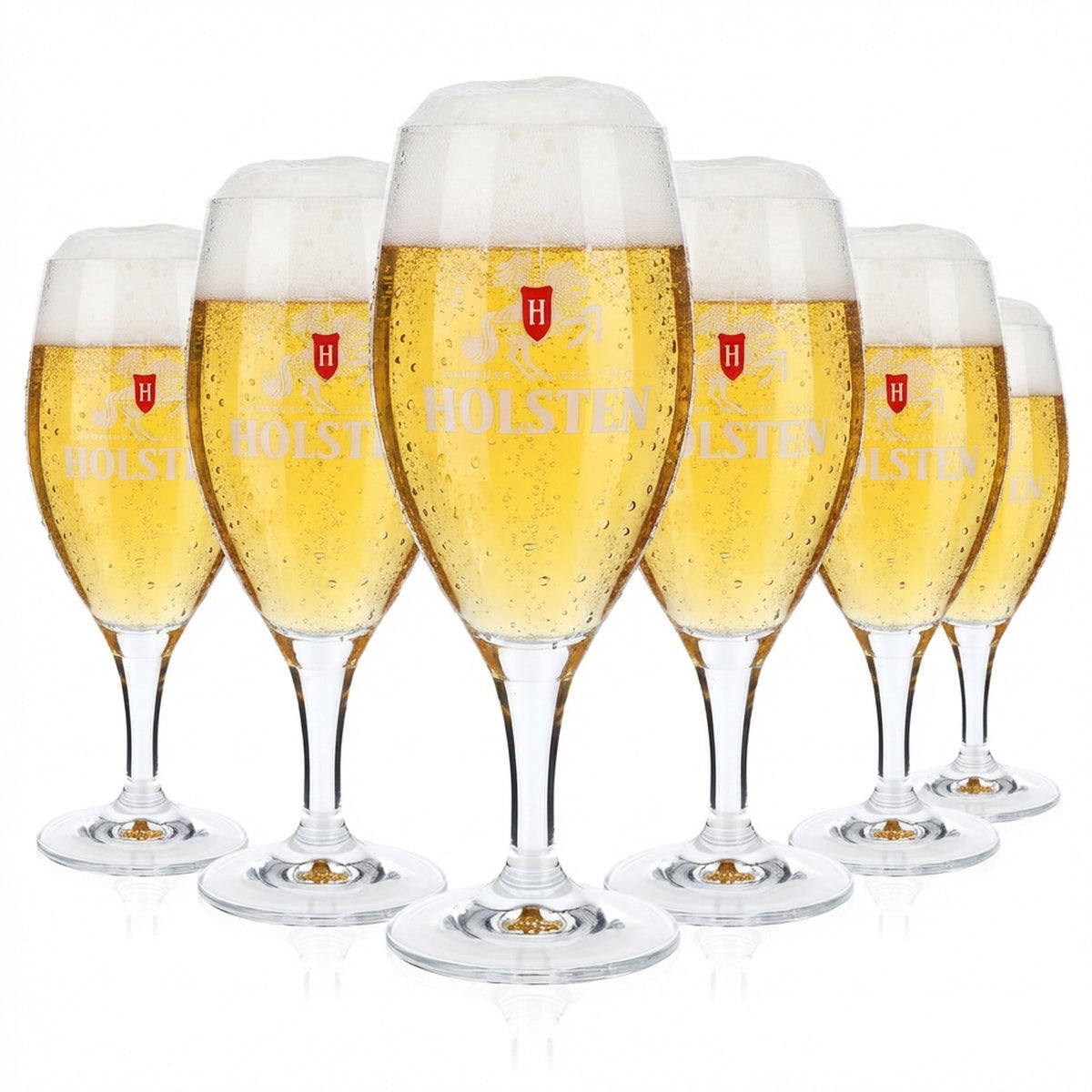 6 bicchieri da birra Holsten Bier Pokalglas Bicchieri di design 0,3 l Feierabend Bicchiere da collezione