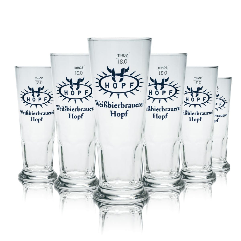 6 bicchieri da birra bianca Hopf 0,3 l bicchieri a calice Hefeweizen set birrificio gastronomico rovere