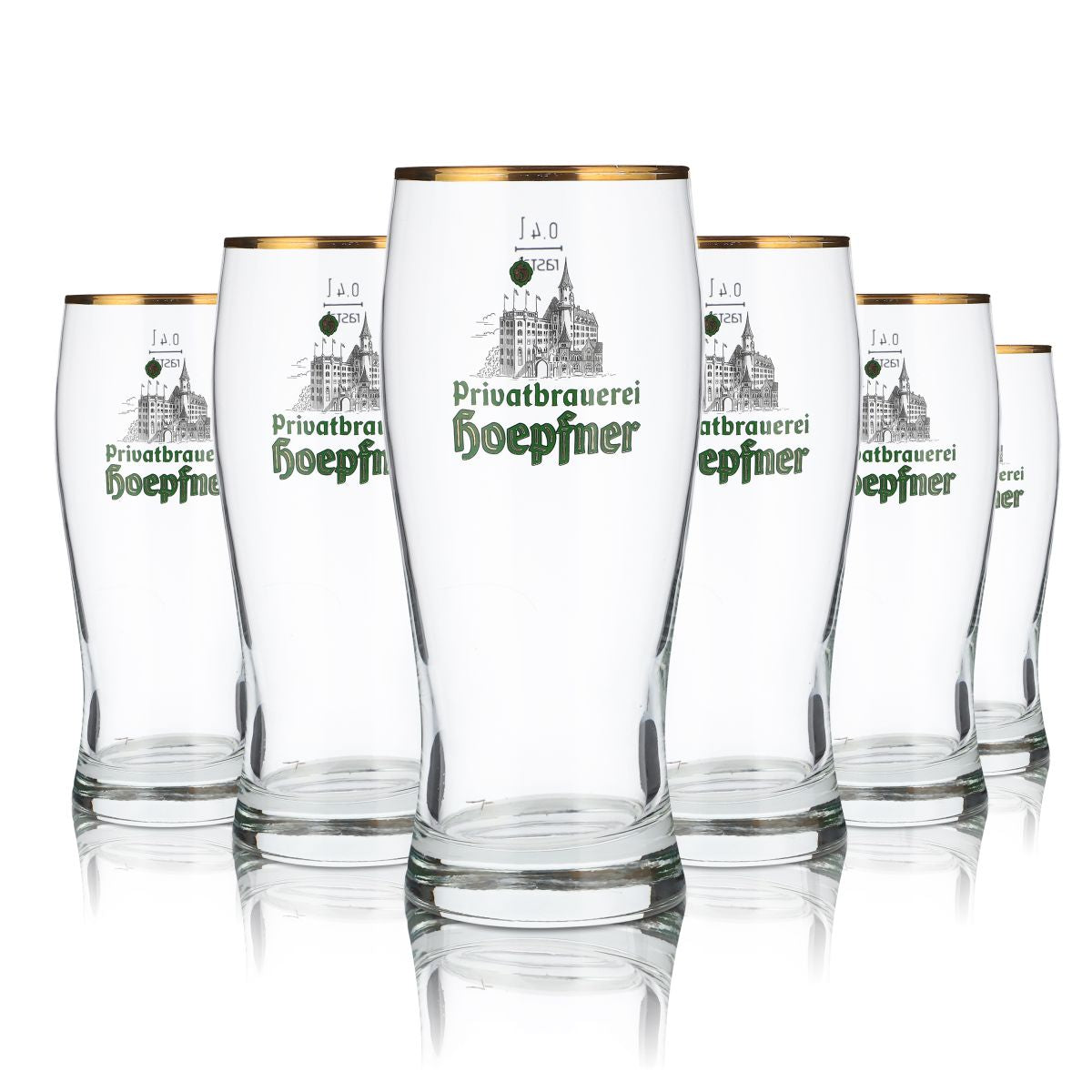 6 bicchieri da birra Höpfner 0,4 l Set di bicchieri Willi Birrificio Karlsruhe Gastro