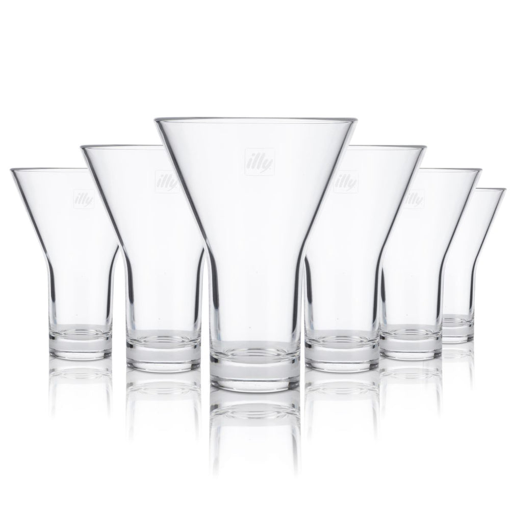 6x bicchieri Illy 0,34 l tazza da caffè a forma di V espresso moka Italia gastronomia caffè bistrot
