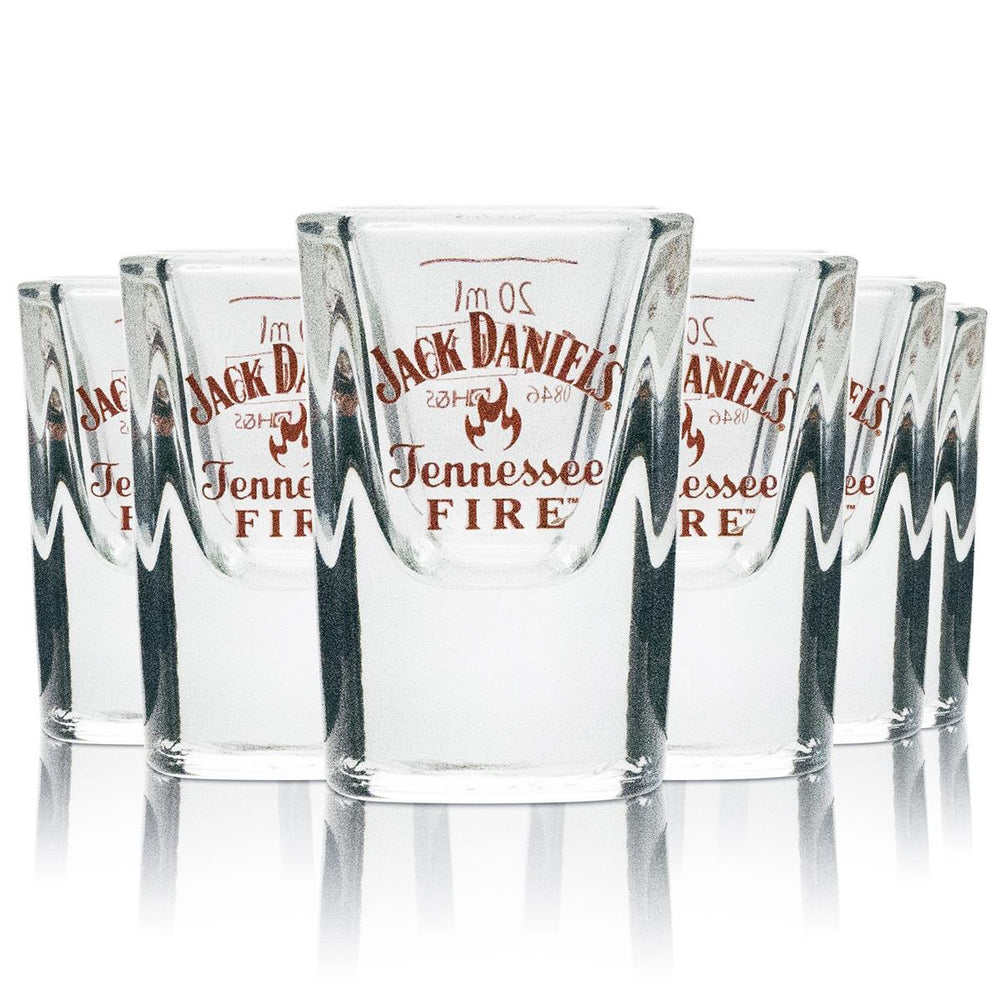 6 bicchierini Jack Daniels Fire Shot 2 cl Bicchierini da whisky calibrati per uso gastronomico