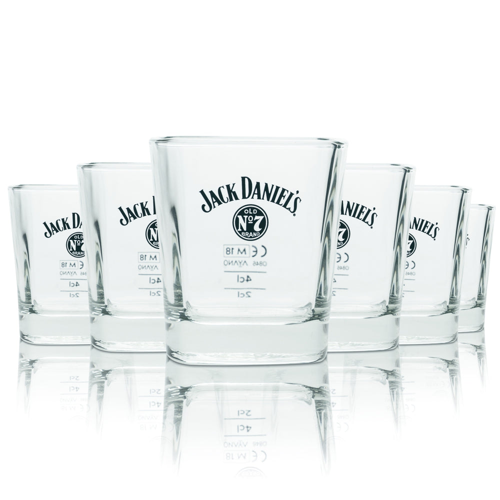 6 bicchieri Jack Daniels 0,24 l Whiskey Tumbler No. 7 calibrati Gastro Longdrink
