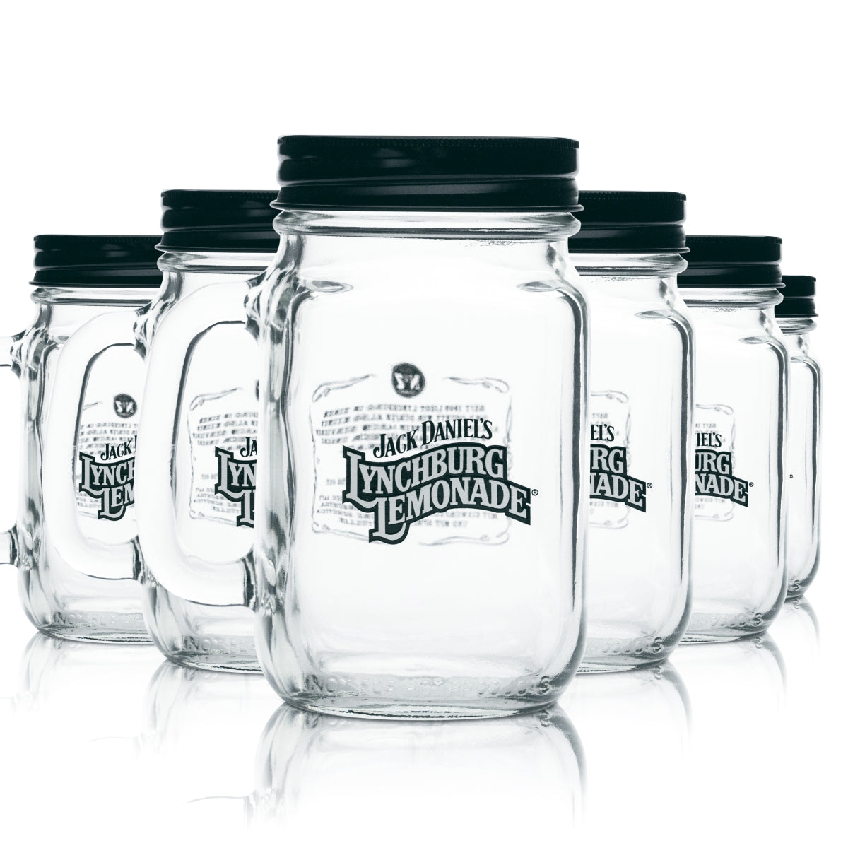 6 bicchieri Jack Daniels 0,48 l brocca Jug Jar Lynchburg con coperchio e manico Bicchieri Lemonade