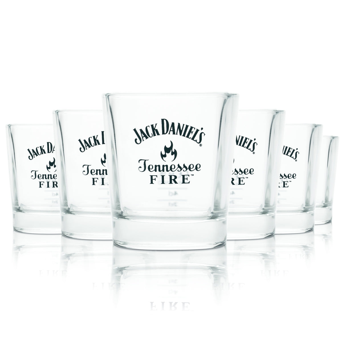 6 bicchieri da whisky Jack Daniels 0,27 l Tennessee Fire Black Tumbler Bicchieri Bourbon