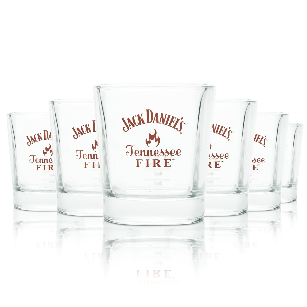 6 bicchieri da whisky Jack Daniels 0,27 l Tennessee Fire Red Tumbler Bicchieri Bourbon