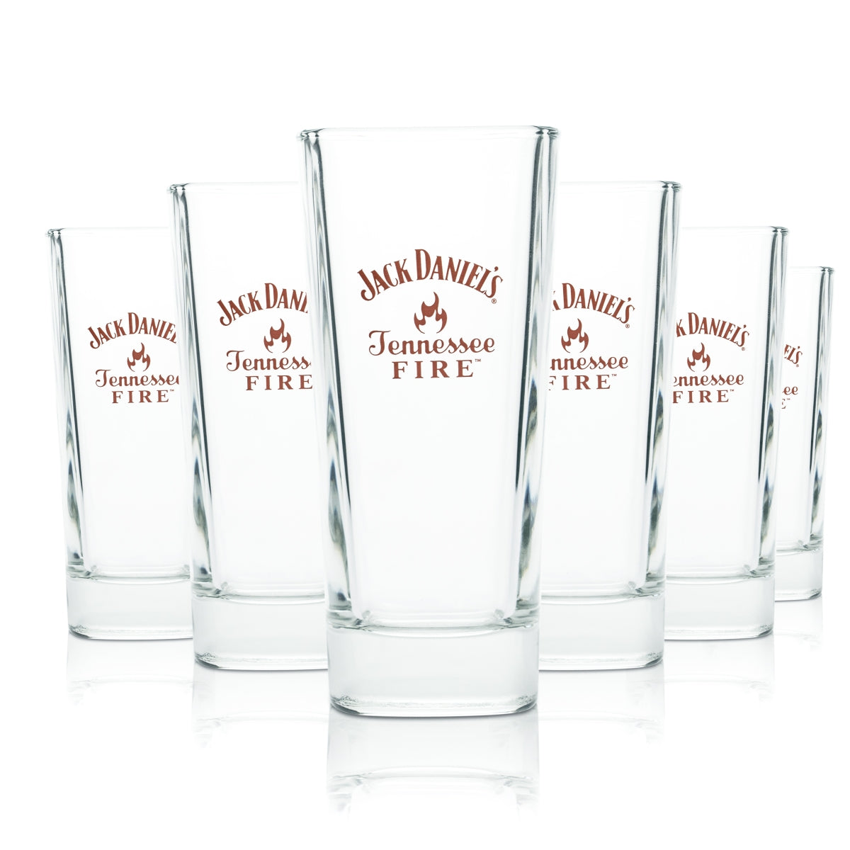 6 bicchieri da cocktail Jack Daniels Whiskey 0,35 l Tennessee Fire Red