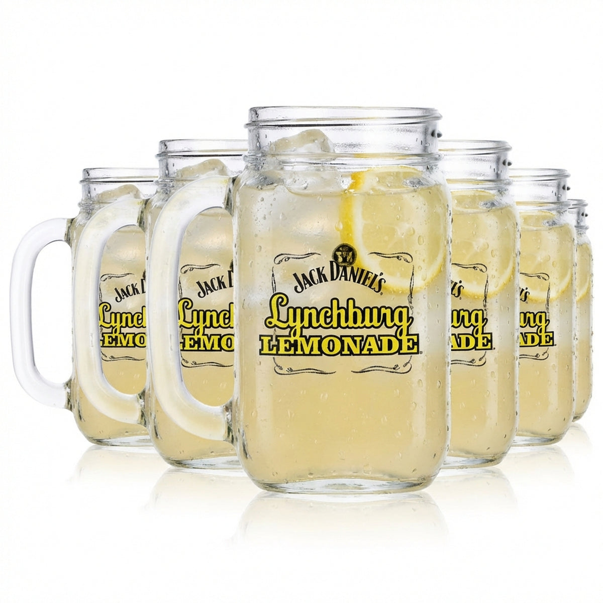 6 bicchieri da whisky Jack Daniels 0,48 l Krug Lynchburg giallo SENZA coperchio