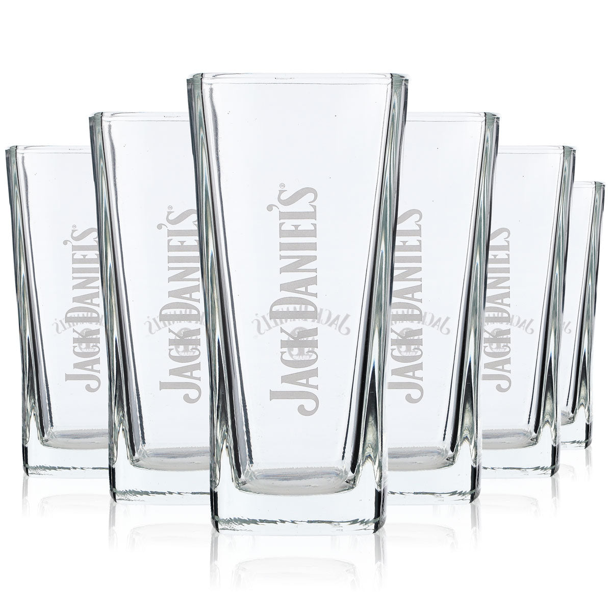 6 bicchieri da whisky Jack Daniels 0,33 l Bicchiere da long drink Logo satinato Angolare Elegante – Vista 6