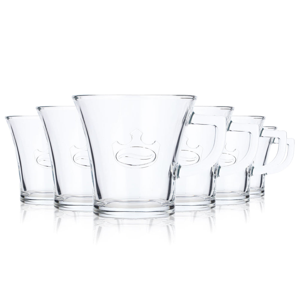 6x Jacobs Caffè Vetro 0,2l Tazza da caffè Americano Cup Relief
