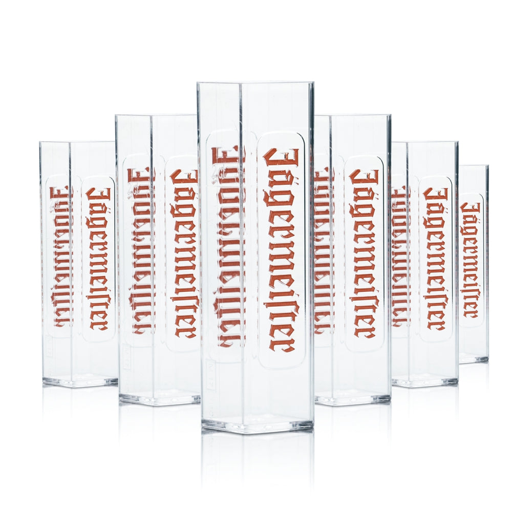 6 bicchieri da shot Jägermeister Tooter 2 cl in plastica acrilica, bicchieri corti da shot Gastro