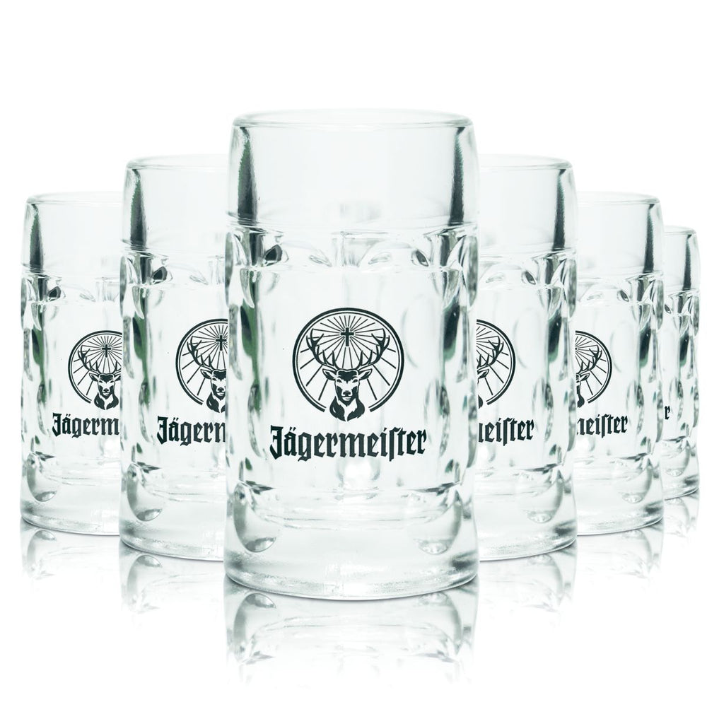6 bicchierini Jägermeister da 5 cl, boccale da birra, bicchierini da liquore, bicchierini da liquore