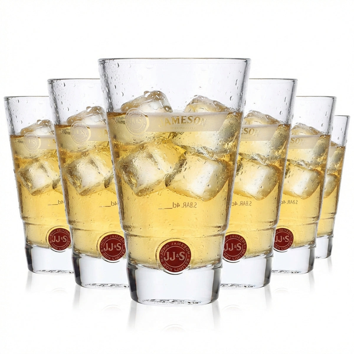 6 bicchieri da whisky Jameson Longdrink 4 cl con emblema rosso