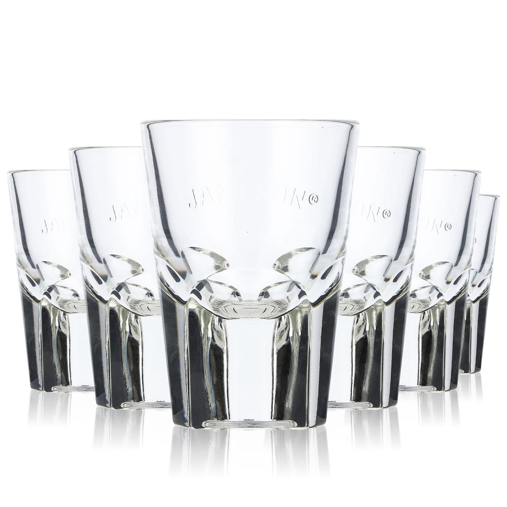 6 bicchieri da whisky Jameson Bicchierini da shot Stamper Corti 2 cl/4 cl Rilievo Fondo triangolare