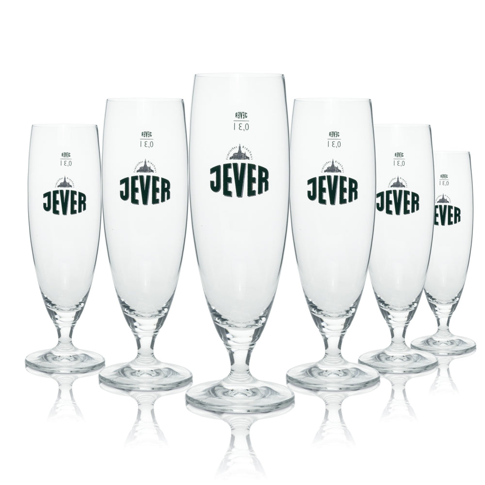 6 bicchieri da birra Jever 0,3 l, forma a tulipano, calibrati, birra Pilsener, birrificio Nord