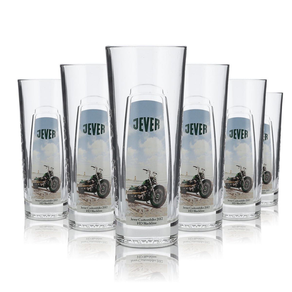 6 bicchieri da collezione Jever edizione speciale 0,4 l Harley Days Custom Bike HDV Rod 2012