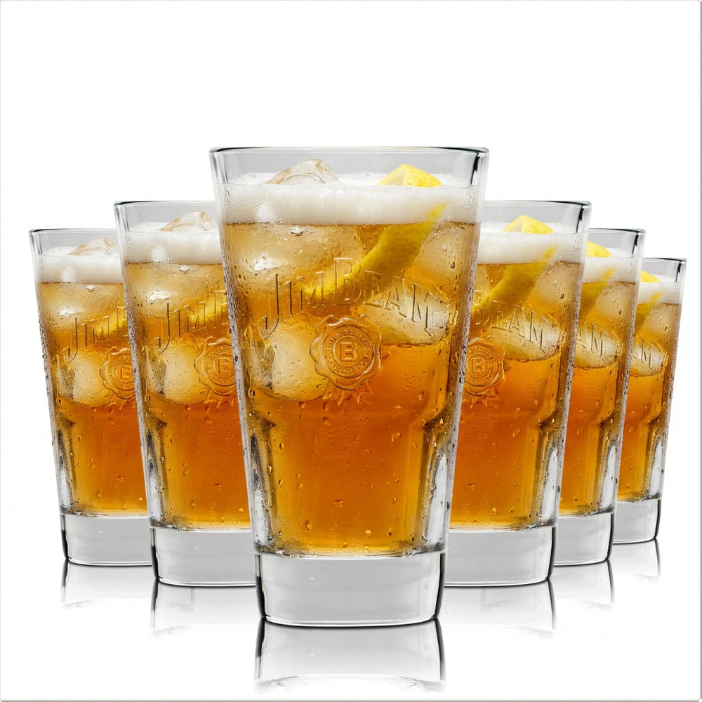 6 bicchieri Jim Beam 340 ml impilabili per whisky long drink con profilo calibrato per uso gastronomico