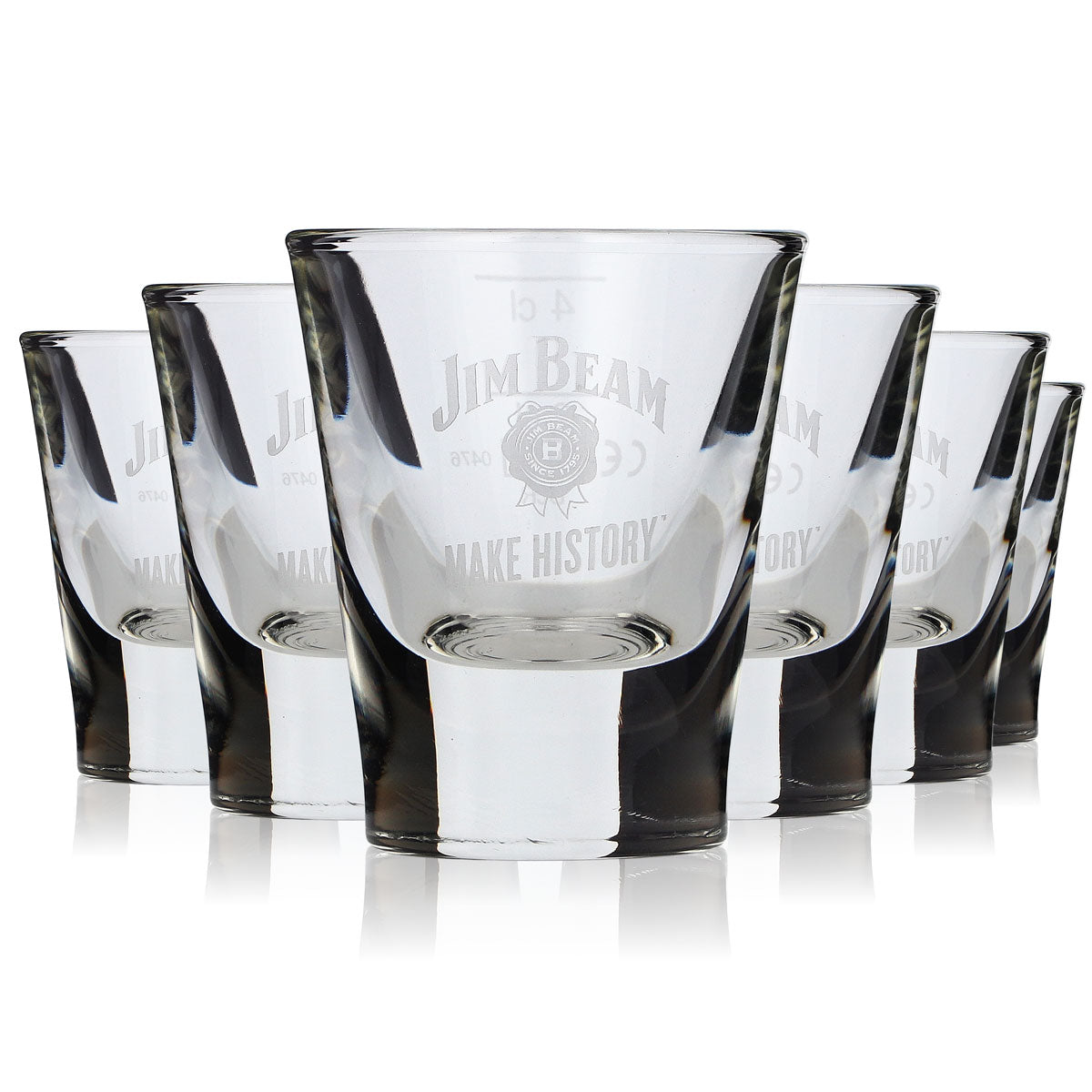 6 bicchierini da whisky Jim Beam 2 cl 4 cl Stamper Modello corto e pesante