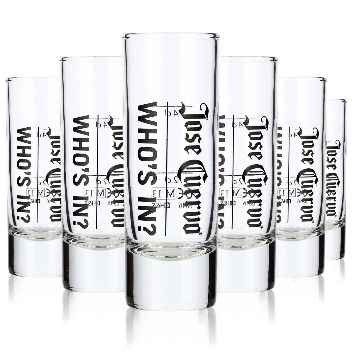 6 bicchieri da tequila Jose Cuervo 2 cl/4 cl bicchierini da shot Stamper  "Who´s in" – Vista 6