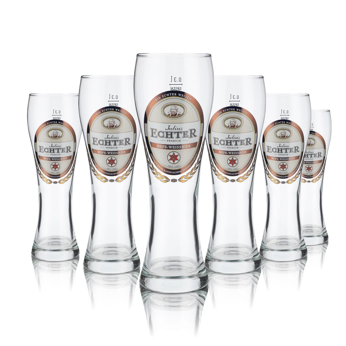 6 bicchieri Julius Echter da 0,3 l per birra bianca Hefweizen Set di bicchieri Walchensee STERN