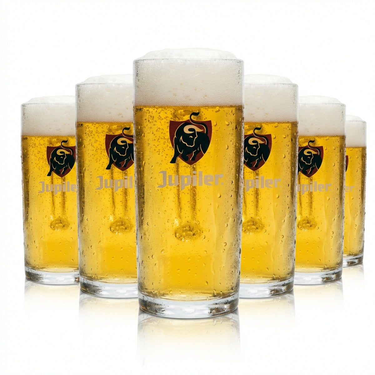 6 bicchieri da birra Jupiler 0,5 l boccale Humpen Seidel Belgium Belgique Beer Jug
